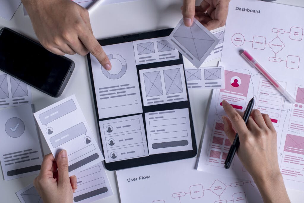 UX und UI Design Planung von Designteam