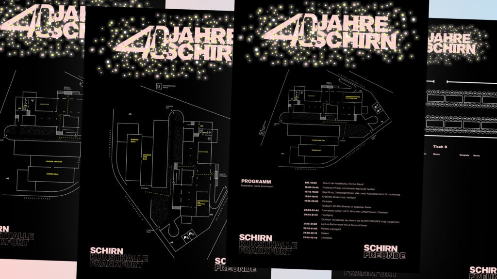 Grafikdesign Mockup Lagepläne für Schirn Kunsthalle Jubiläum