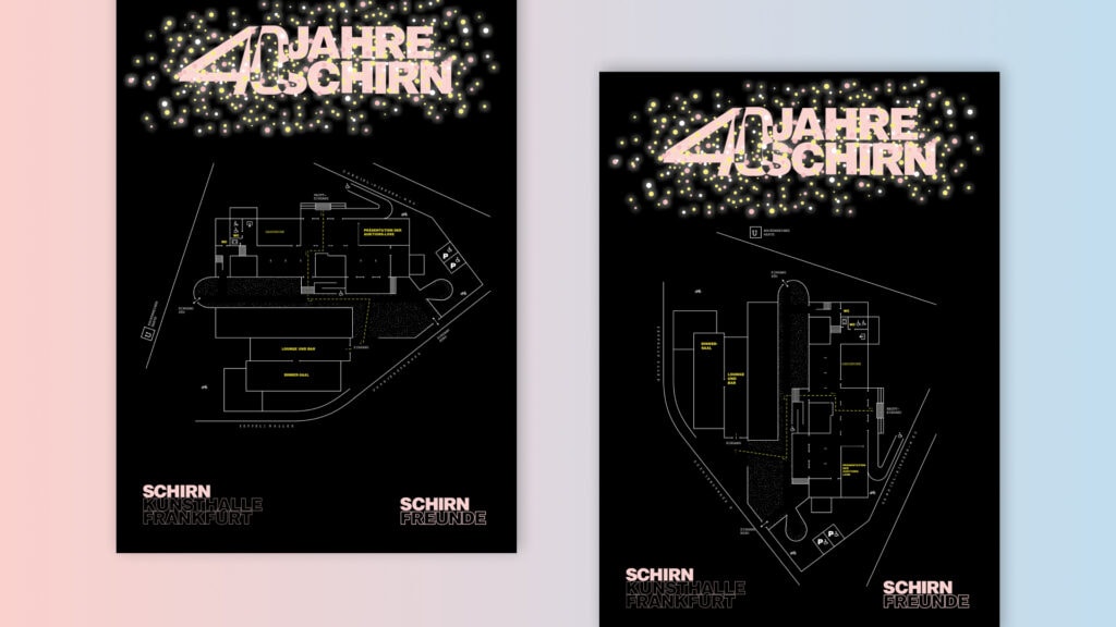Schirn Kunsthalle Jubiläum Lageplan für Feier auf Mockup