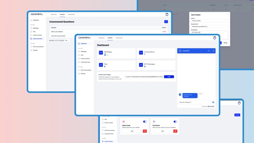 Chatbits.ai Dashboard